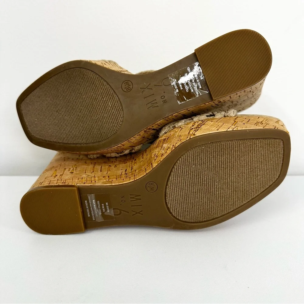 Mix No. 6 Wedge Heel Sandals Jesper Crochet Woven Cork Women’s Size 8.5M - Picture 9 of 11
